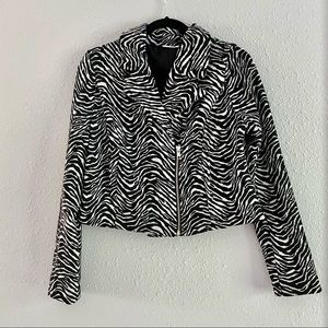 Cato Zebra Print Zip Up Jacket